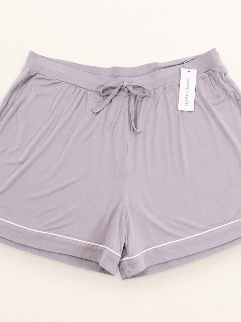 Cozy Earth Lilac Bamboo Stretch-Knit Drawstring Lounge Shorts NWT XXL
